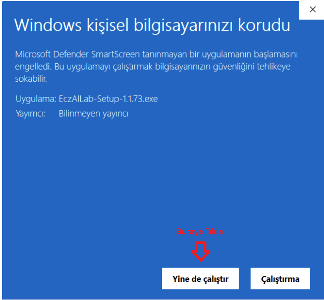 Windows SmartScreen - Yine de çalıştır